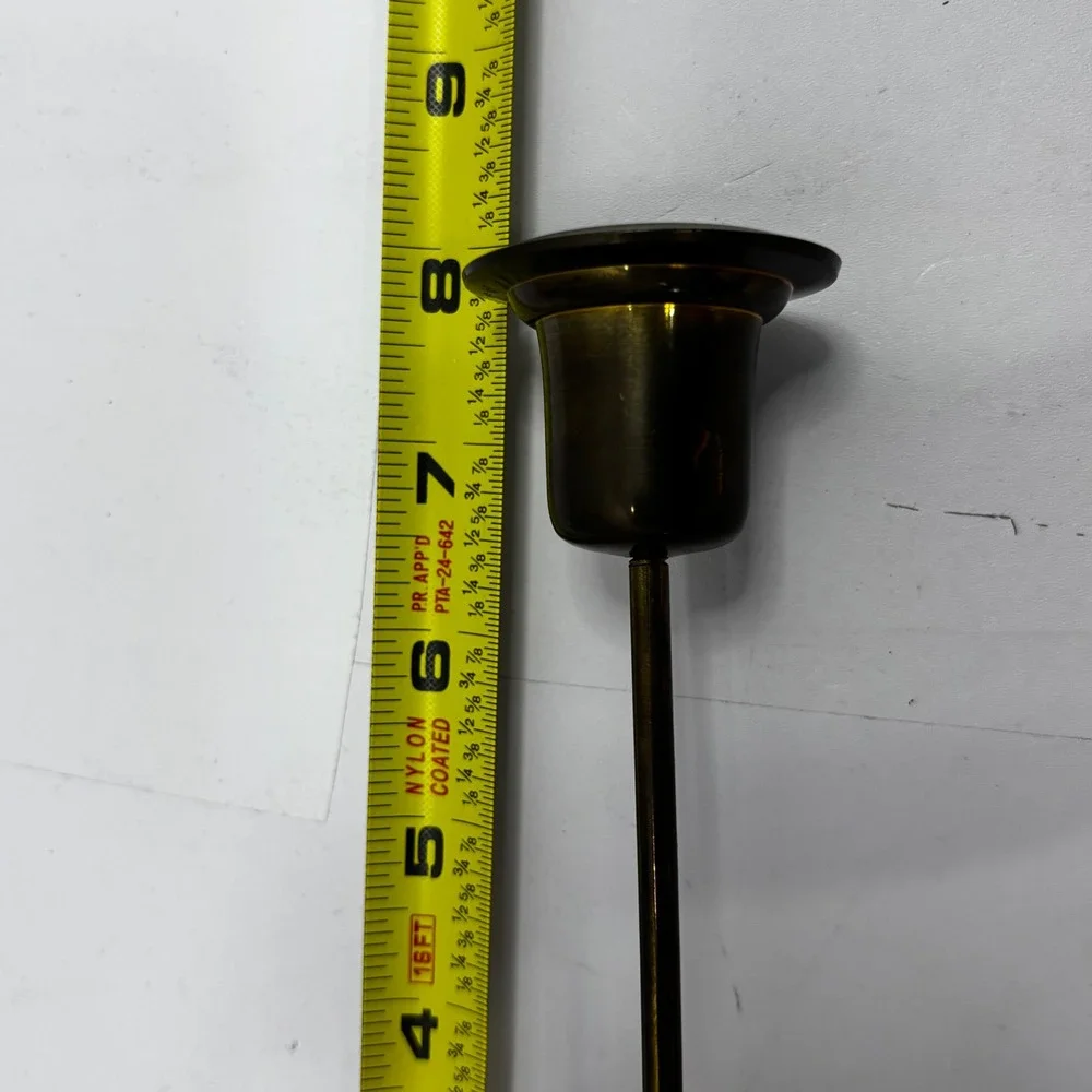 Vintage Brass Taper Candlestick Holders Set of 3 Graduated Heights Made in India